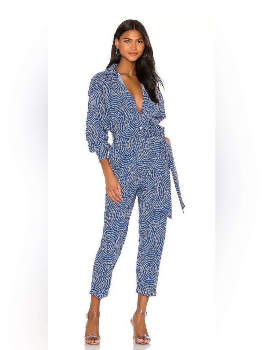 RHODE June Jumpsuit w/Belt Bag in Blue Trail Size S $425